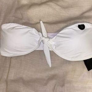 White Strapless Cotton On Bikini Top